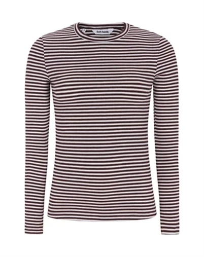 Soft Rebels - SRFenja Stripe Langærmet Trøje - Vinyard Wine